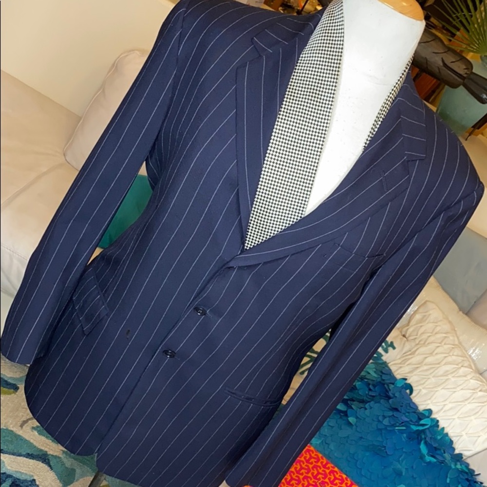COPY - Purple label Ralph Lauren suit navy pinstripe wool